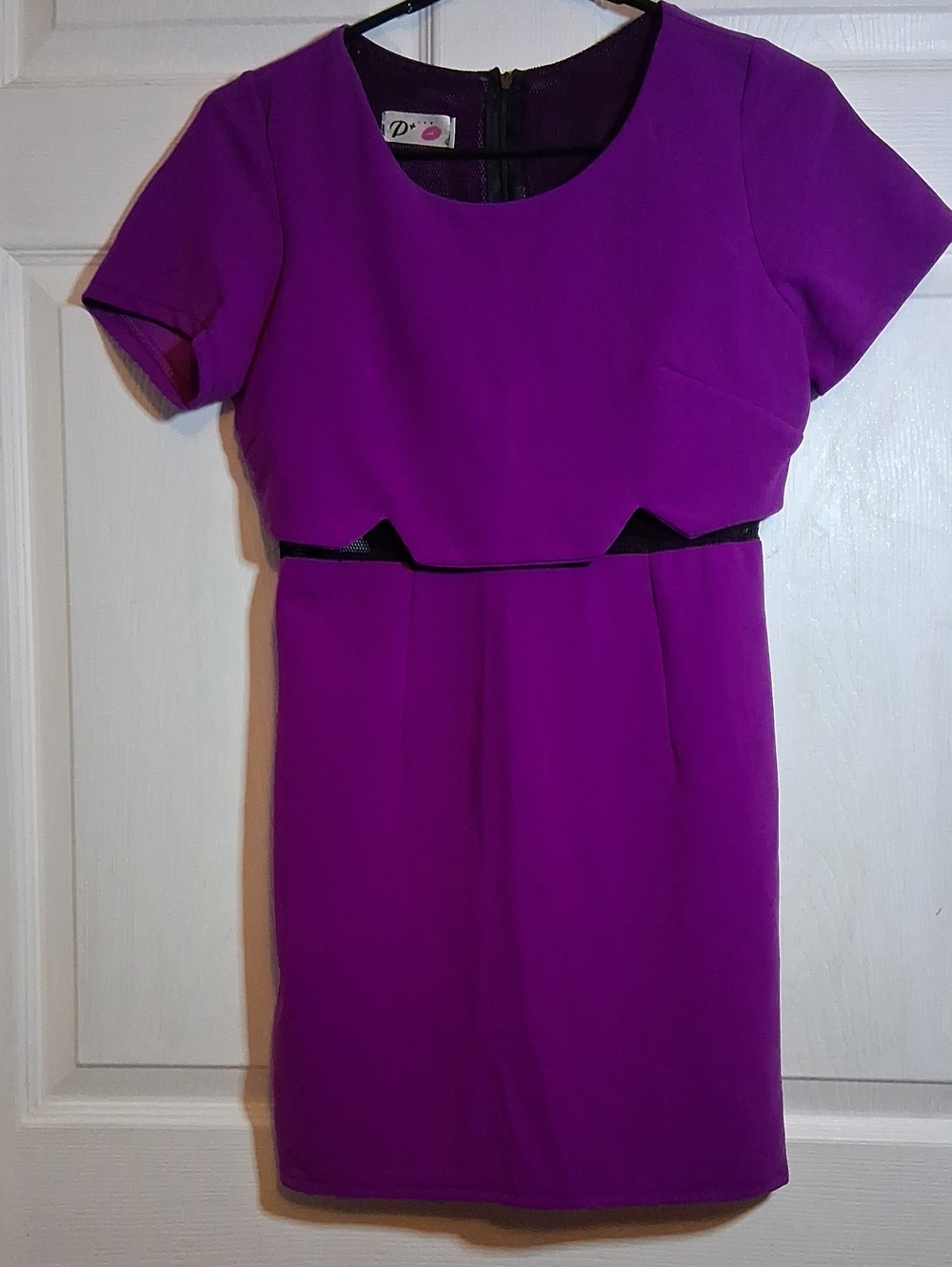 Delicious Vibrant Purple Short Sleeve Sheath Dress